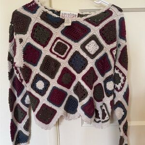 Boho Multicolor Crochet Sweater
